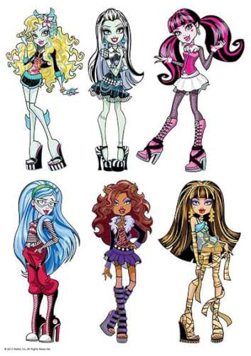 Monster High Edible Icing Character Sheet - Click Image to Close